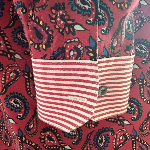 Paul Fredrick Slim Fit Red Paisley Dress Shirt, Long Sleeve Cotton M - Picture 11 of 11